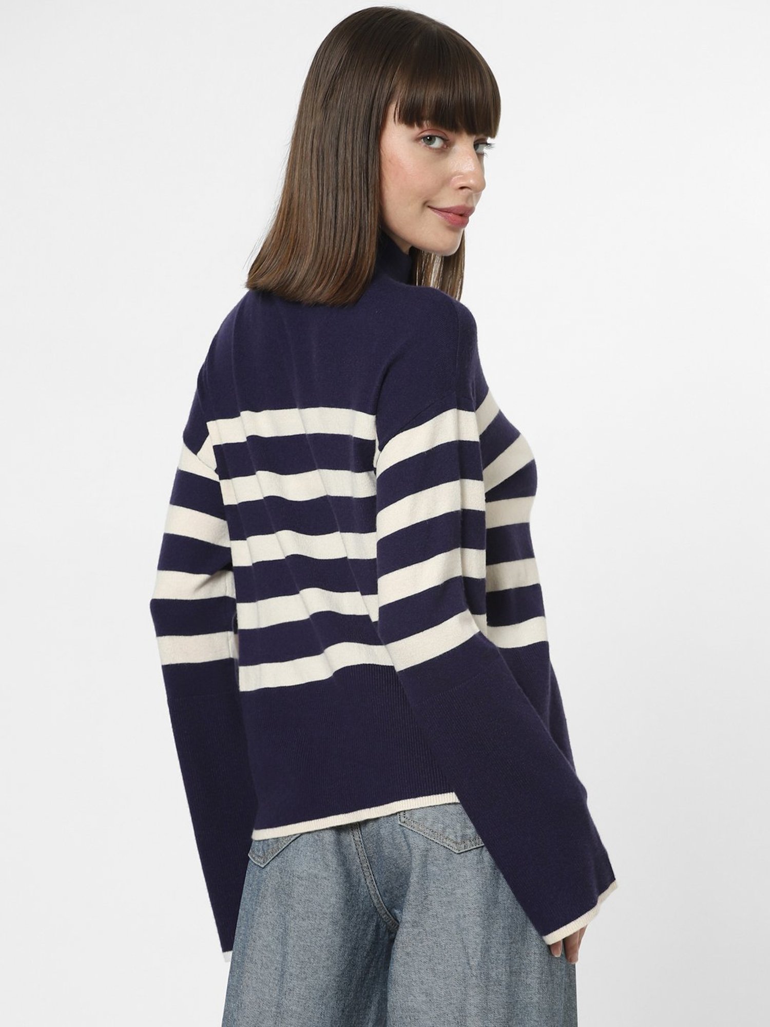 Vero Moda Navy & White Striped Pullover