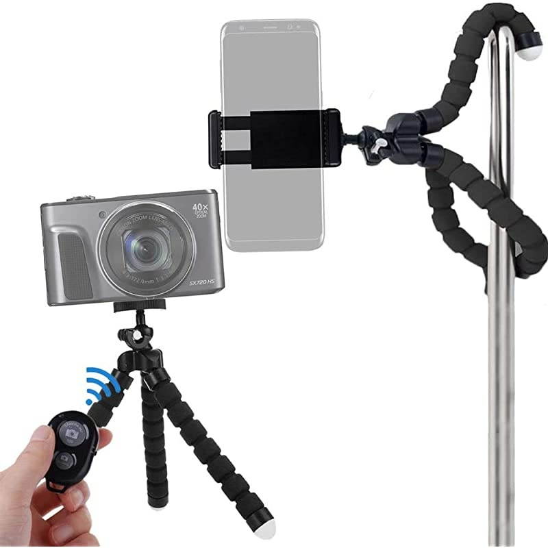 6.5&rdquo; Flexible Universal Tripod, Smartphone Mount with Wireless Remote Control for All iPhones, Samsung Phones and Most Mobile Phones Plus Microfiber Cloth