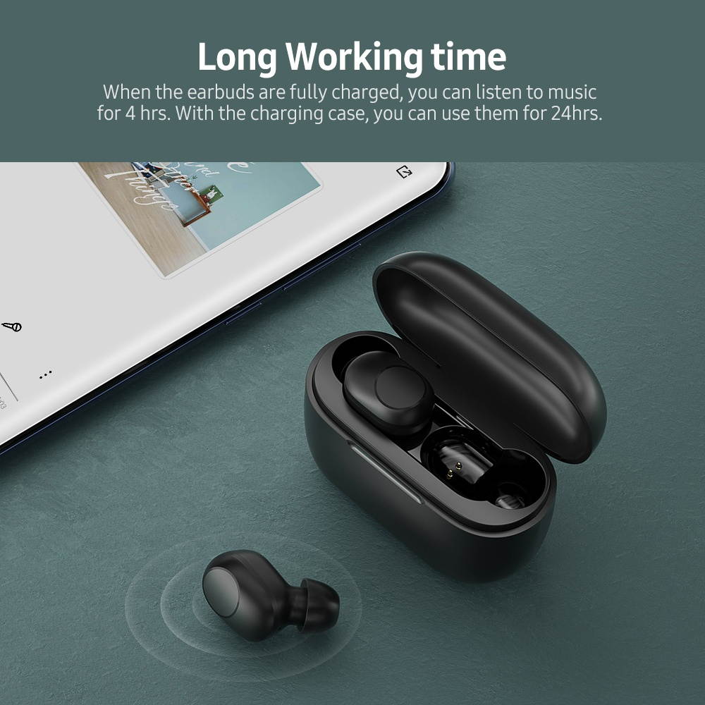 Haylou GT5 BT 5.0 Dual Master Earbuds with Touch Control Voice Operation Low Latency Remaining Power Display Black