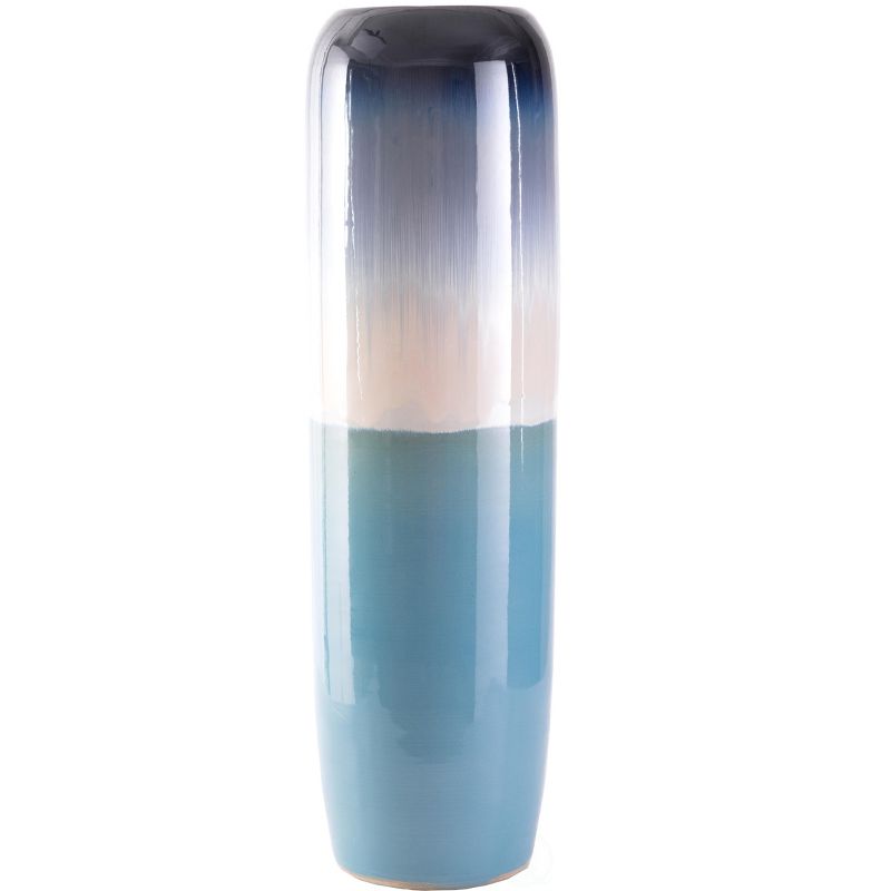 Uniquewise 31.5" Tricolor Blue Tricolor Hand Painted Ceramic Handmade Floor Vase