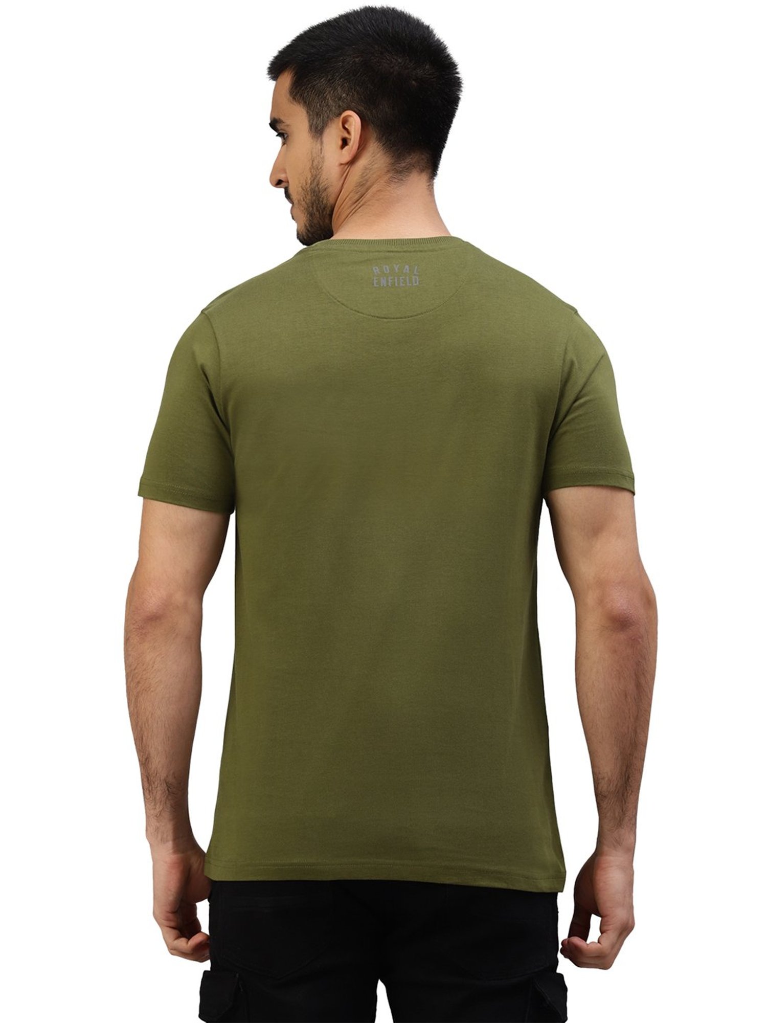 Royal Enfield Everyday Adventure Olive Regular Fit Printed Crew T-Shirt