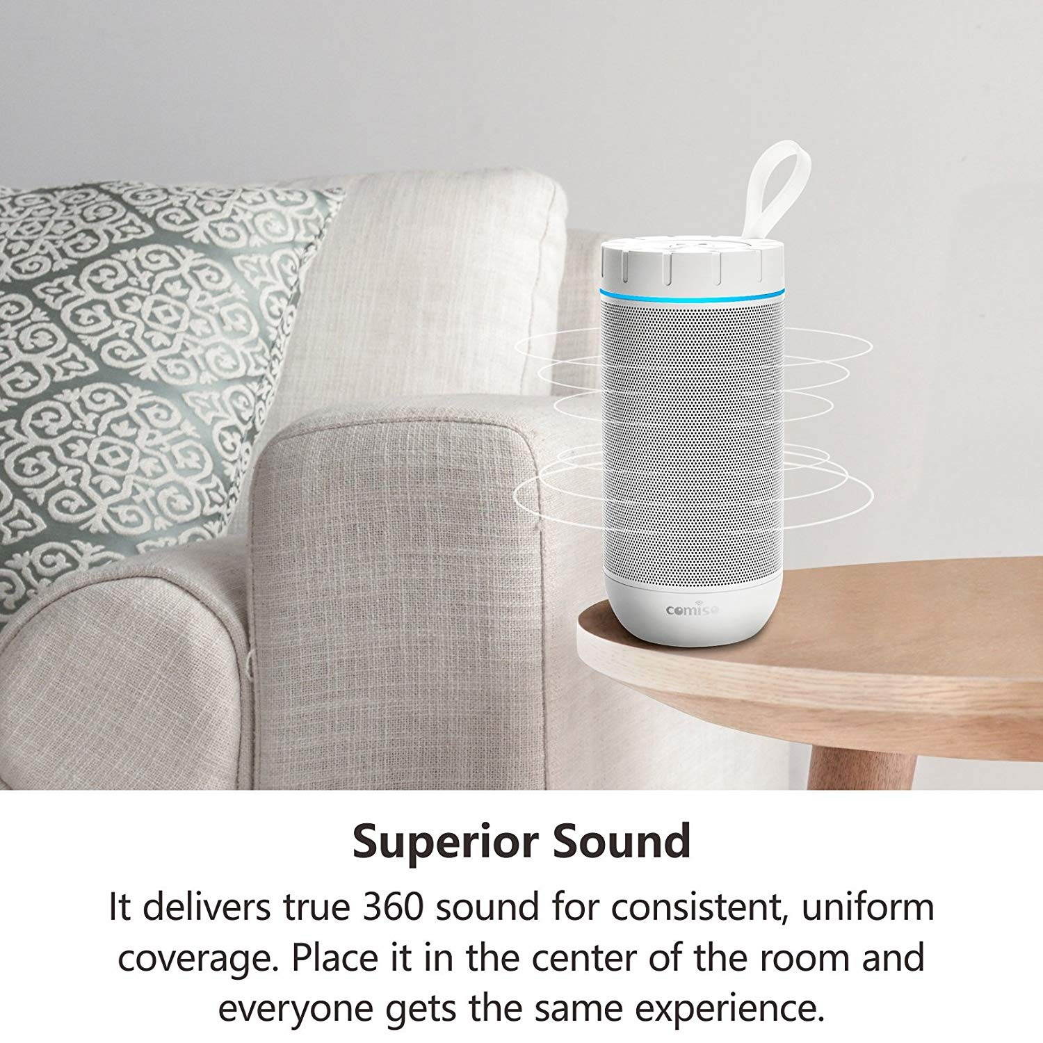 Waterproof Bluetooth Speakers, Outdoor Wireless Portable Speaker with microphone, 36 Hours Playtime, Superior Sound for Car, Camping, Beach, Sports, Pool Party, Shower