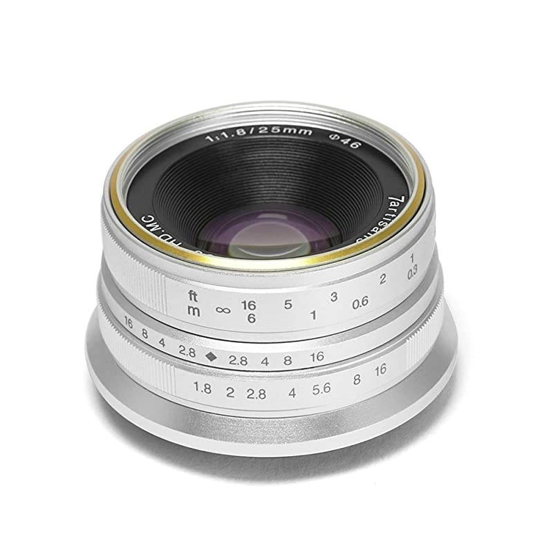 25mm F1.8 Manual Focus Fixed Lens for Sony E-Mount Cameras-APS-C (Silver)
