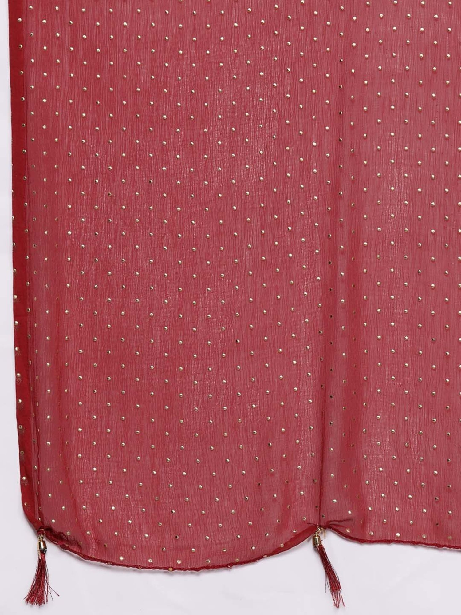 Varanga Maroon Woven Pattern Kurta Pant Set With Dupatta