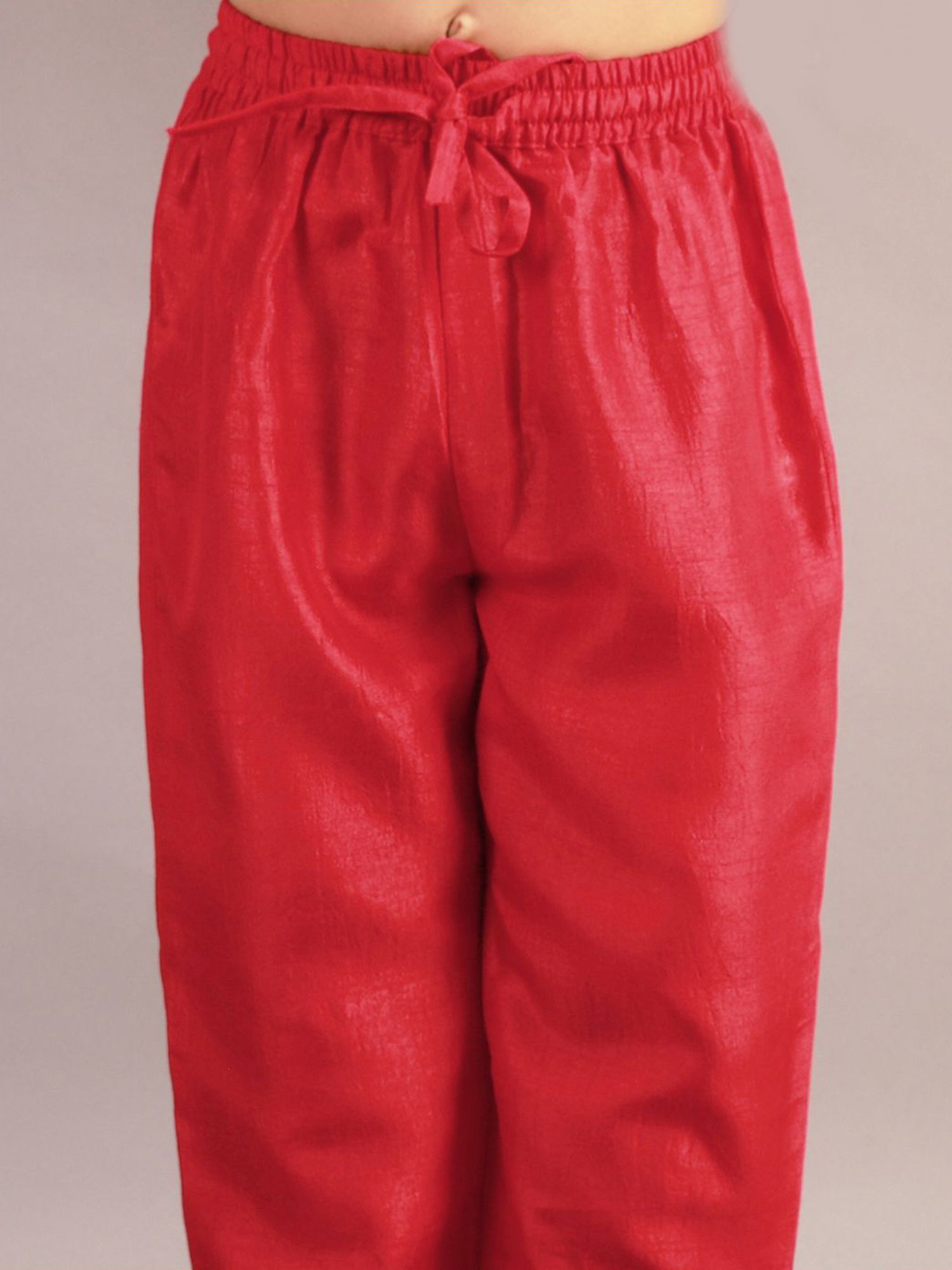 Lil Drama Kids Red Printed Full Sleeves Kurta Set