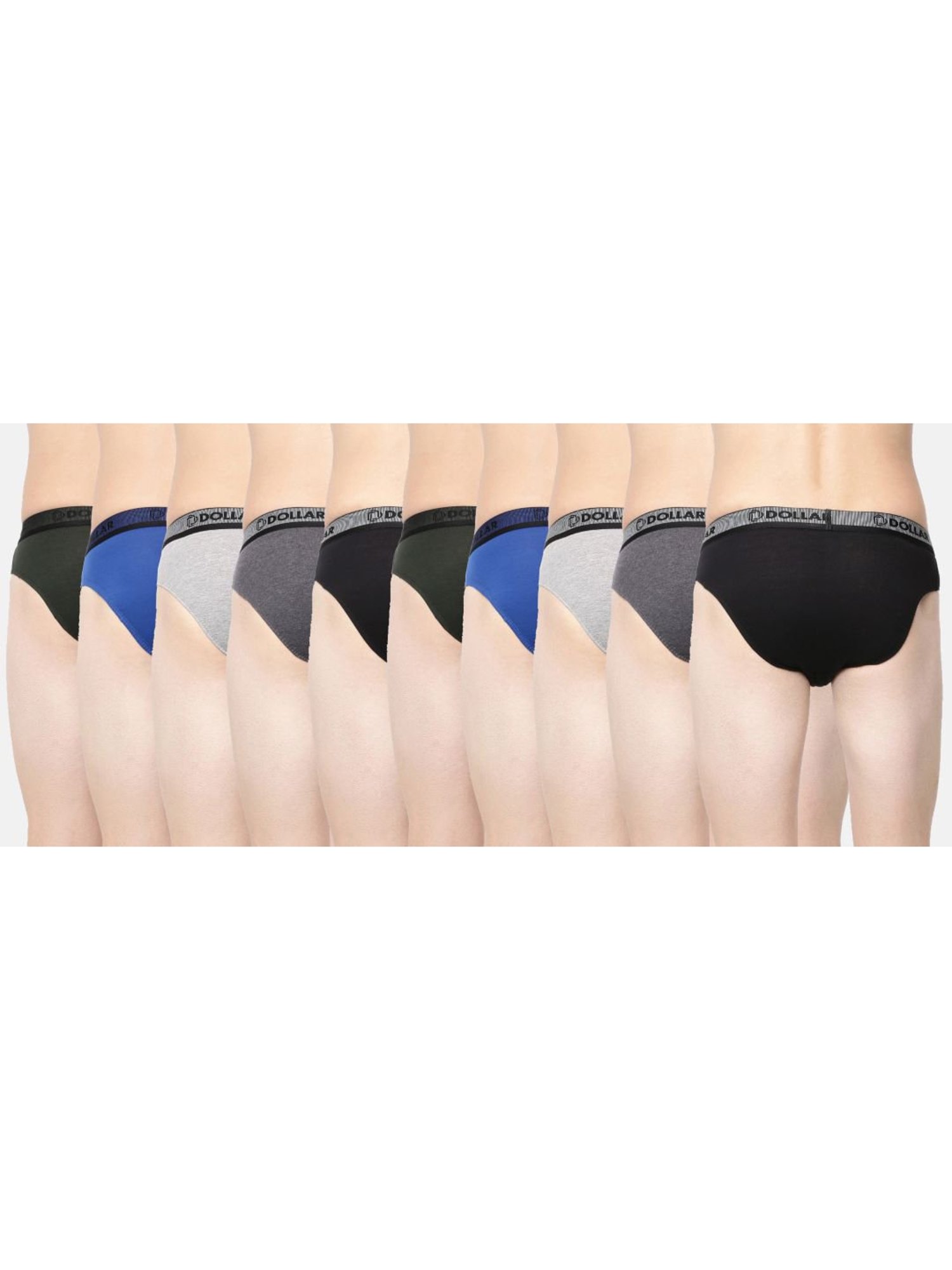 Dollar Bigboss Multicolored Cotton Regular Fit Briefs (Pack of 10)