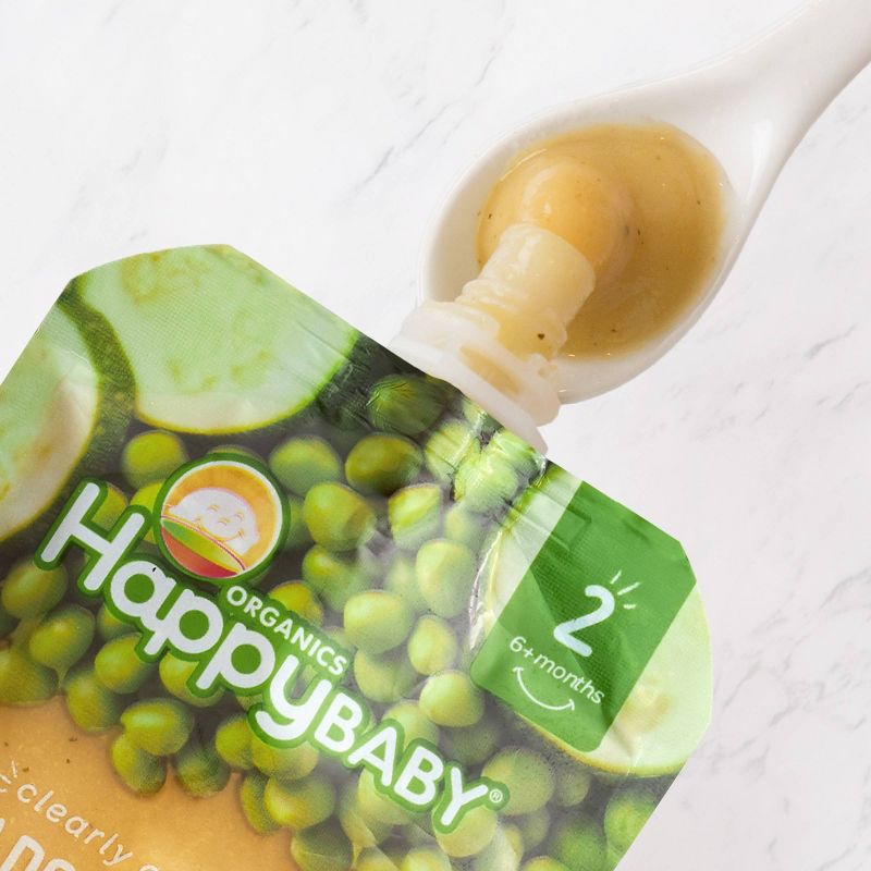 HappyBaby Clearly Crafted Pears Zucchini & Peas Baby Food - 4oz