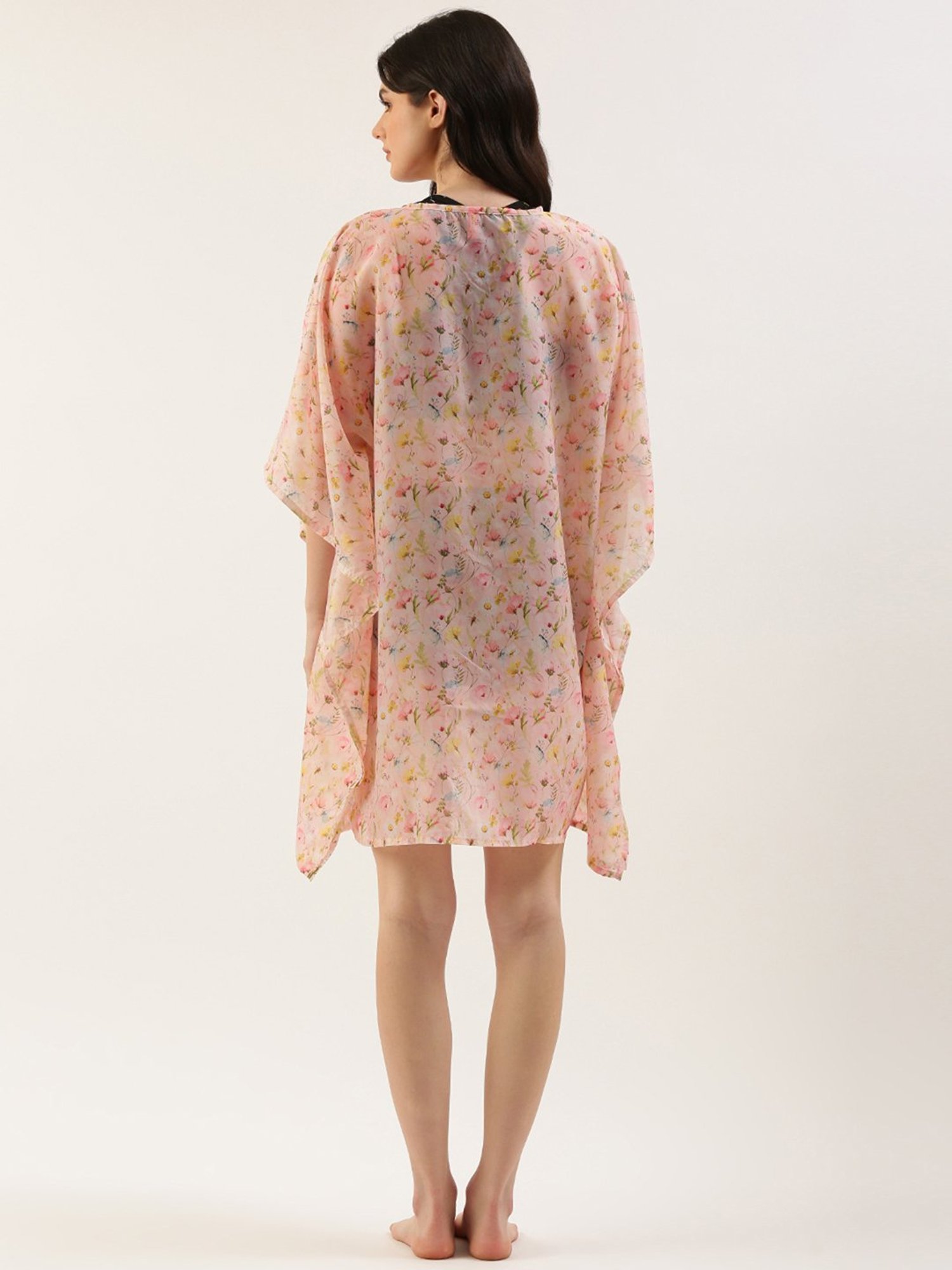 Clt.s Pink Polyester Floral Print Cover Up