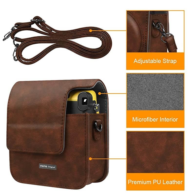 Protective Case for Fujifilm Instax Mini 70 Premium Vegan Leather Bag Cover for Fujifilm Instax Mini 70 Instant Film Camera with Removable Adjustable Strap Vintage Brown