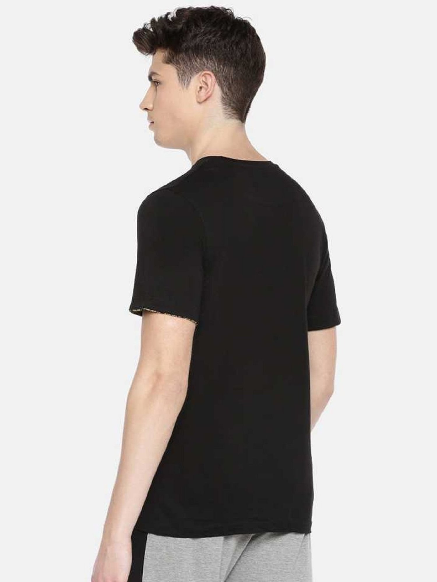 Dollar Black Regular Fit Printed T-Shirt