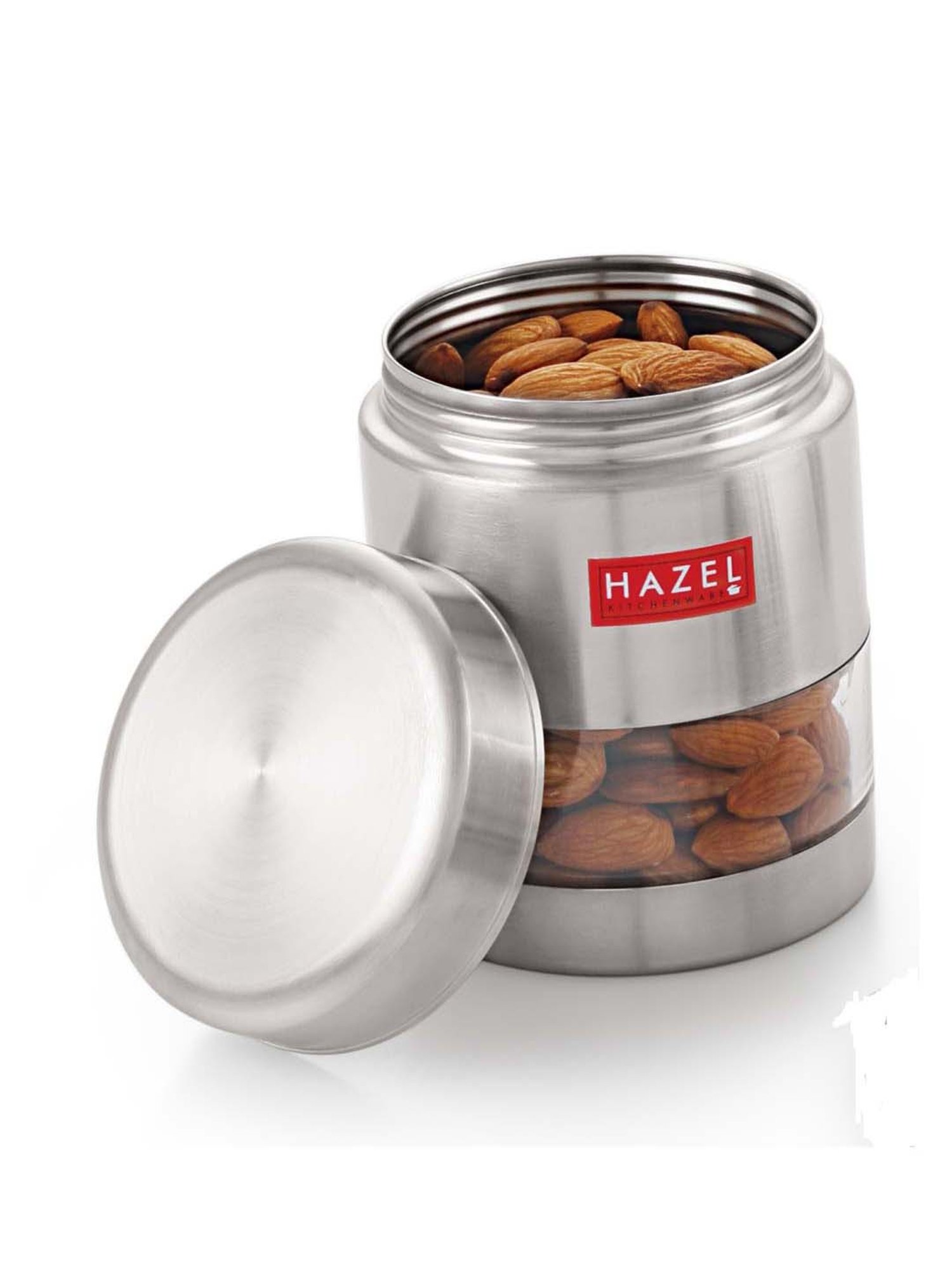 HAZEL Silver Stainless Steel Storage Container (500 ml) - Set of 1
