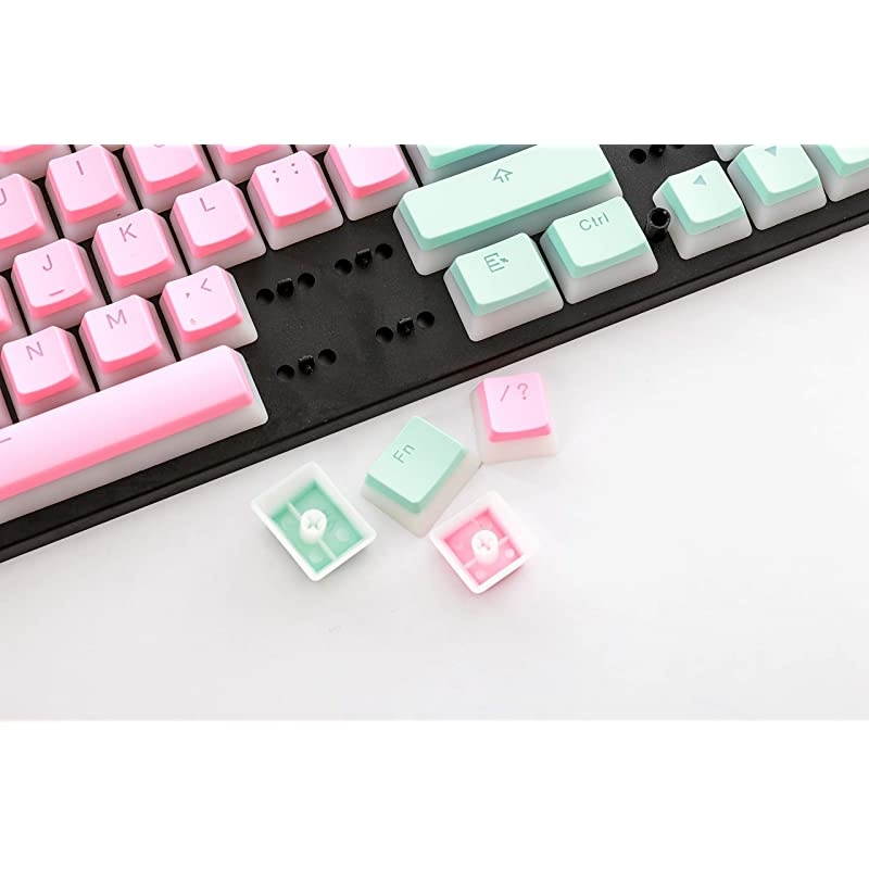 108 Double Shot PBT Pudding Keycaps Keyset for Mechanical Gaming Keyboard MX Switches Miami Vice