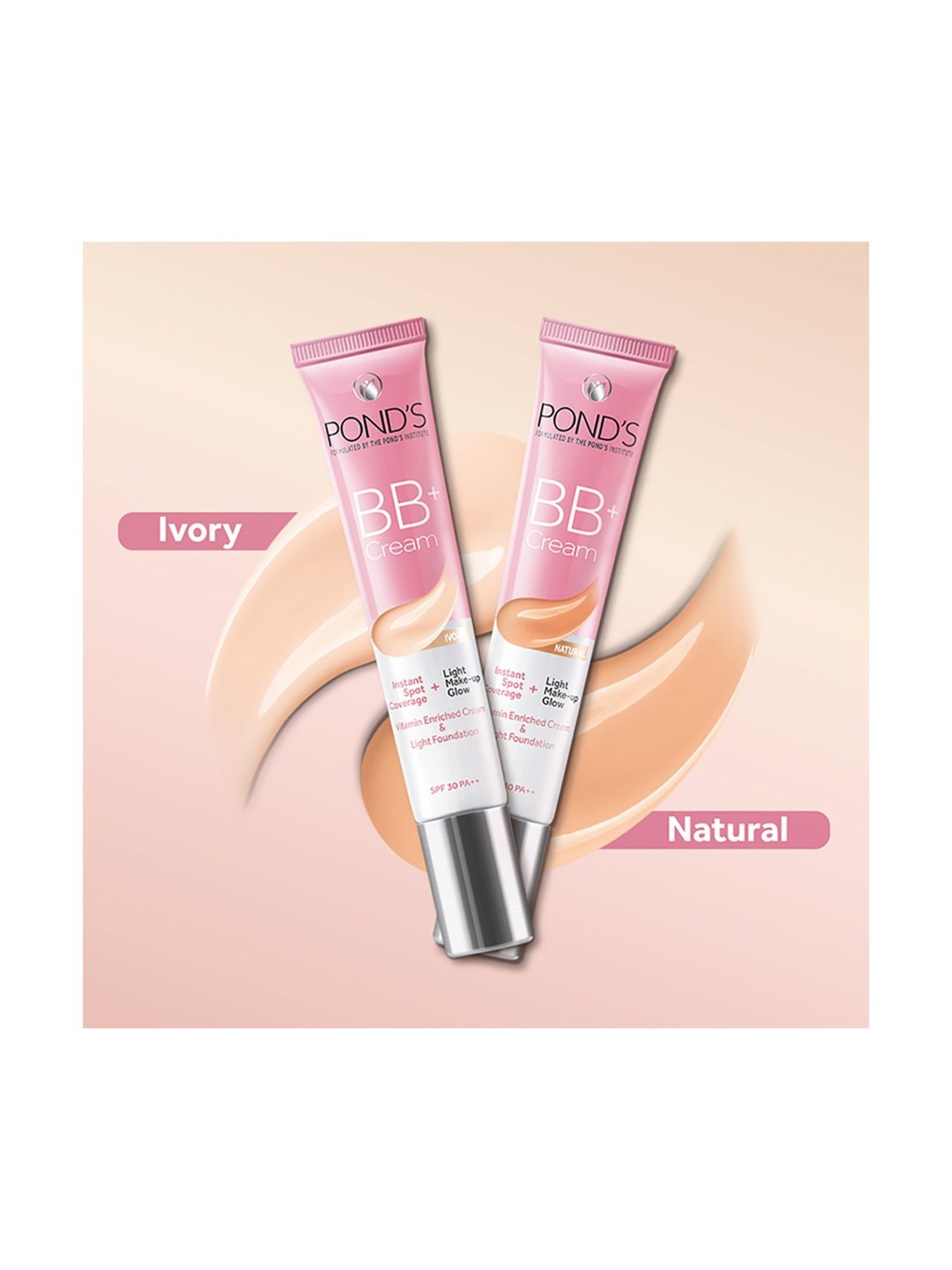 POND'S BB+ Cream Instant Spot Coverage + Light Make-Up Glow SPF 30 Natural - 18 gm