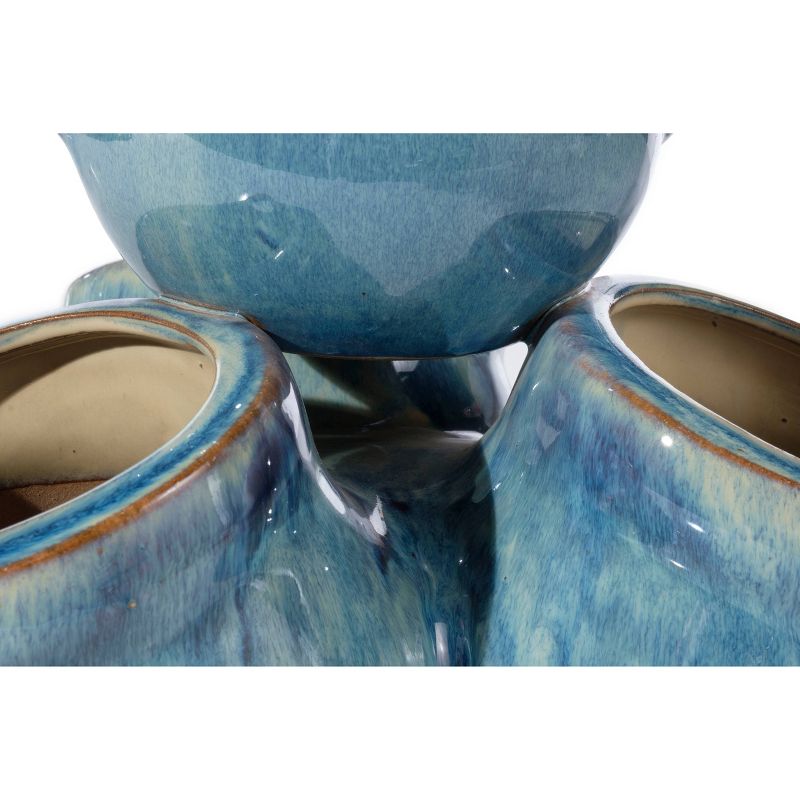 Handmade Glazed Ceramic Herb Pyramid Planter Green - Alfresco Home LLC