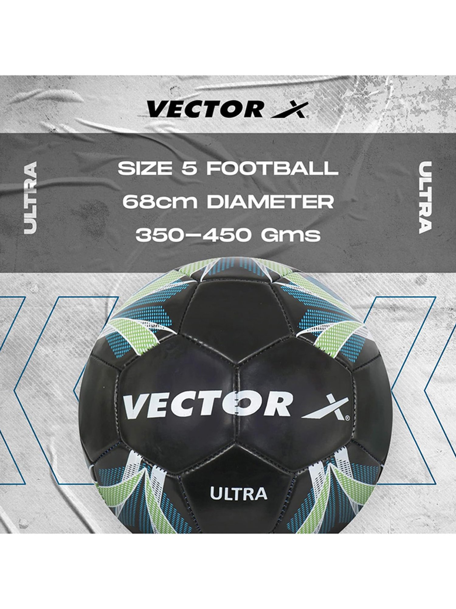 Vector X Ultra Machine Stitched Football (Black) Size - 5