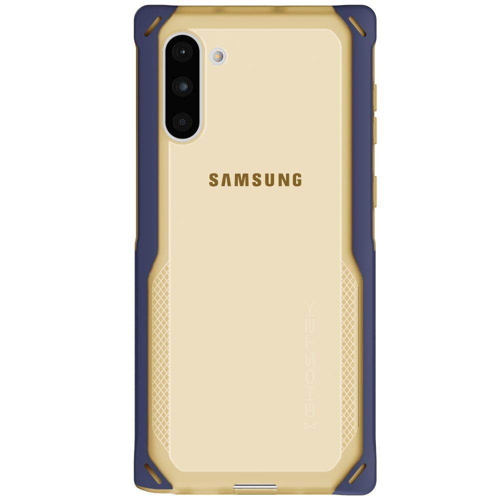 Ghostek Cloak Designed for Samsung Note 10 Case Clear Tough Bumper Protector Cover Luxury Design Supports Wireless Battery Charging Raised Bezel for Extra Screen Protection 2019 Note10 - (Blue/Gold)