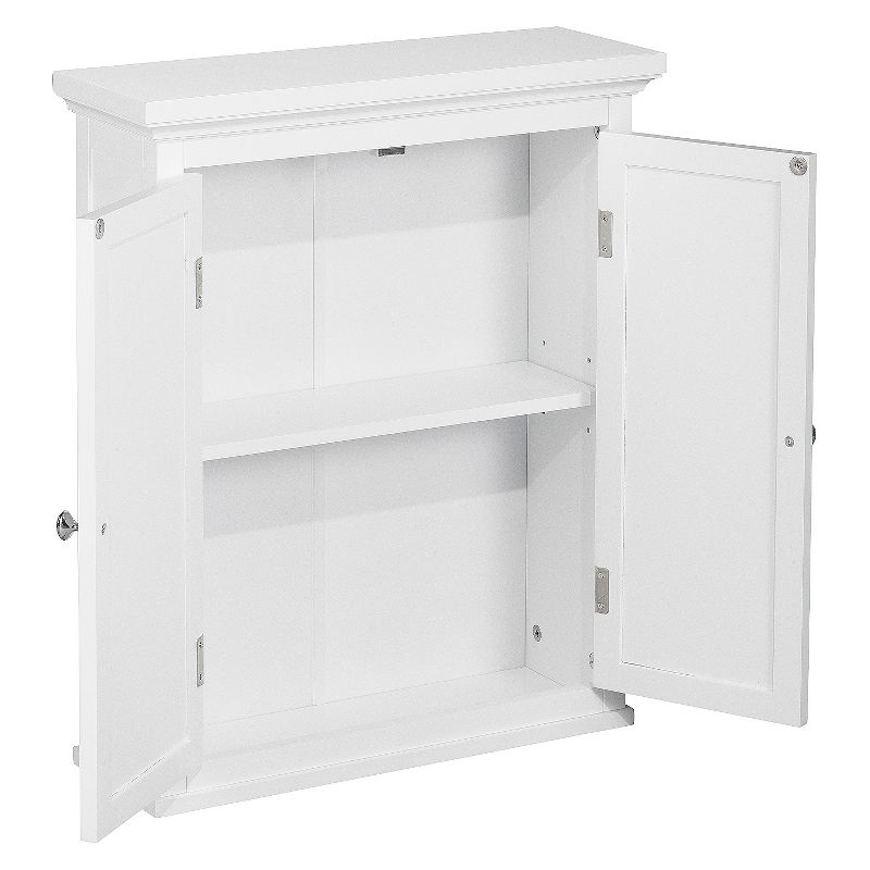Slone 2 Door Shuttered Wall Cabinet - White - Elegant Home Fashion