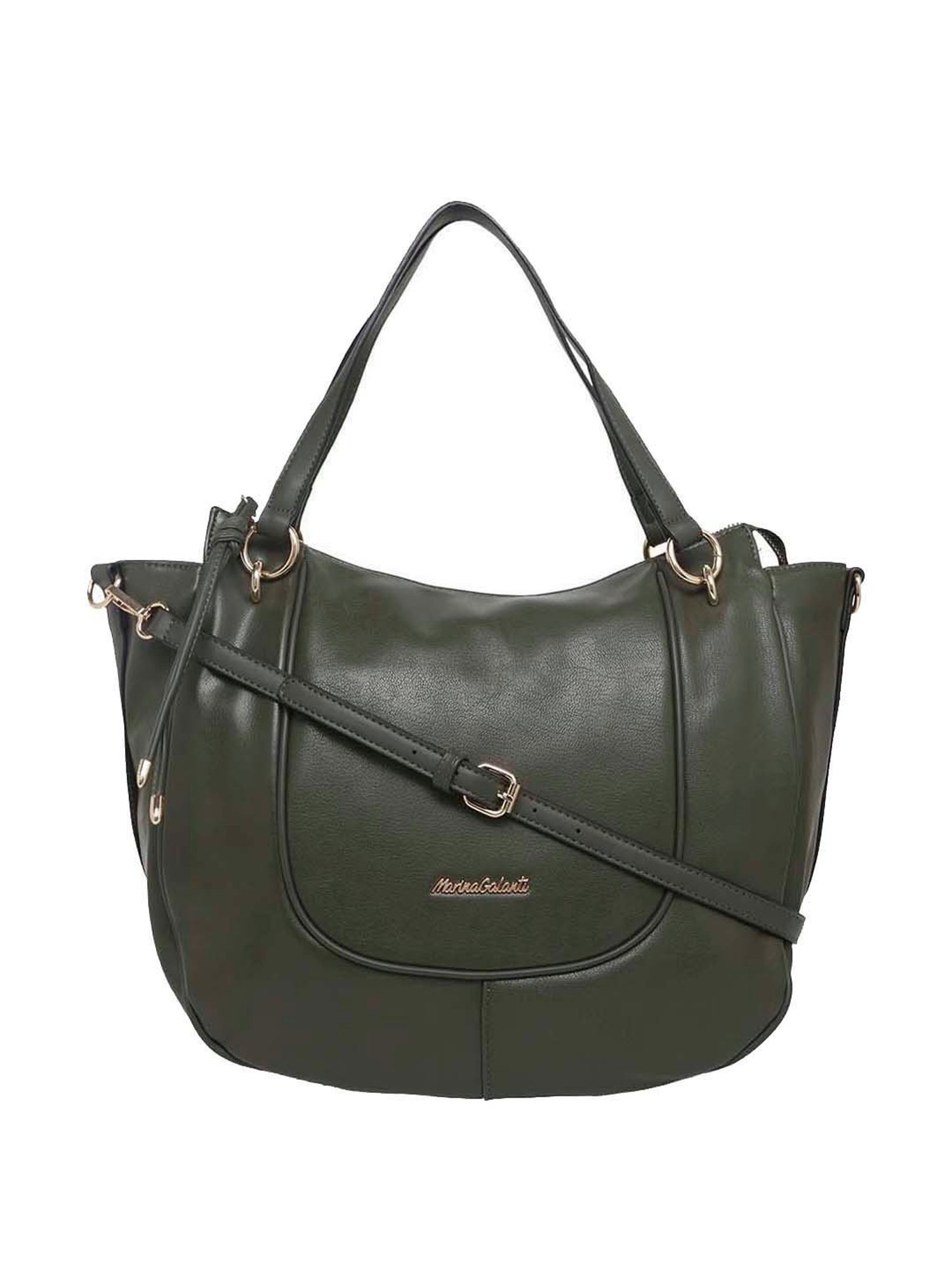 Marina Galanti Olive Solid Medium Tote Handbag