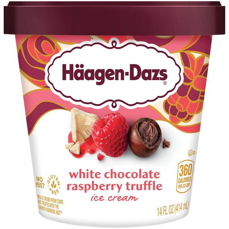 Haagen-Dazs White Chocolate Raspberry Truffle Ice Cream - 14oz