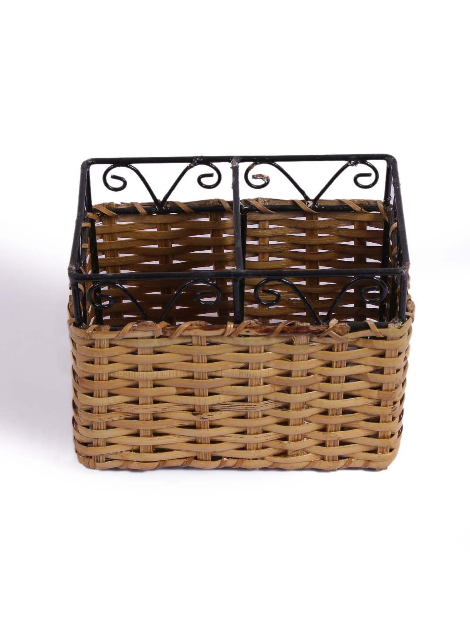 VarEesha Brown & Black Bamboo Multi-Purpose Basket - Set of 1