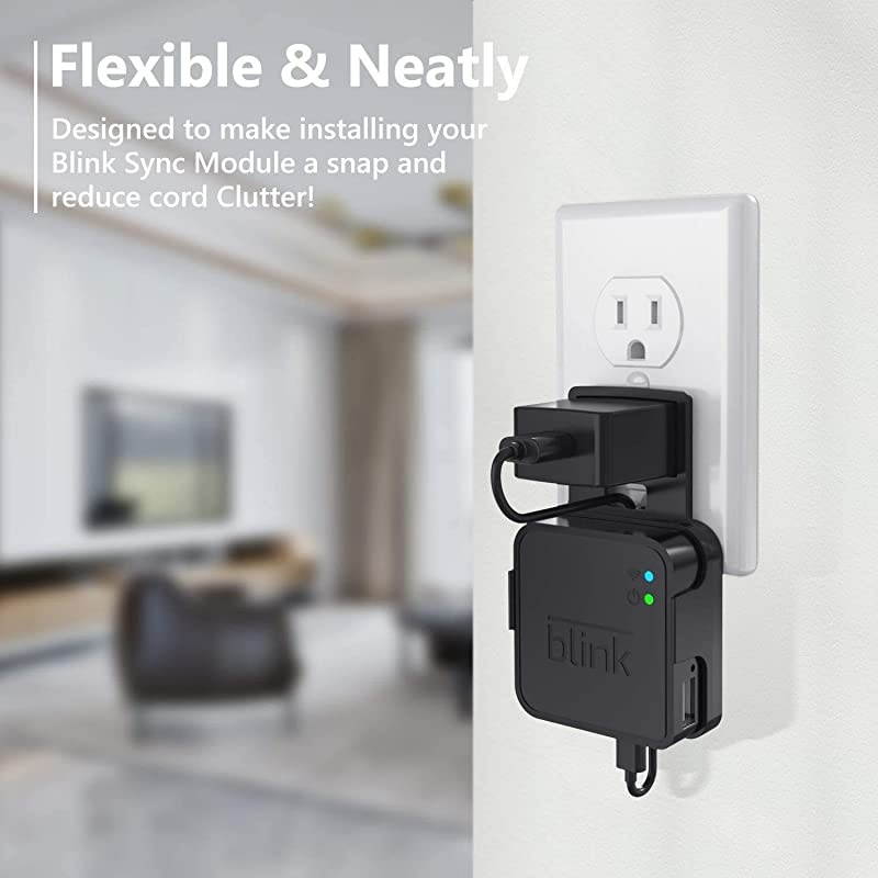 Blink Outdoor Camera Wall Mount Bracket, Weather Proof 360&deg; Protective Housing Case and Adjustable Mount with Blink Sync Module 2 Outlet Mount for Blink Home Security Camera (Black (3 Packs))