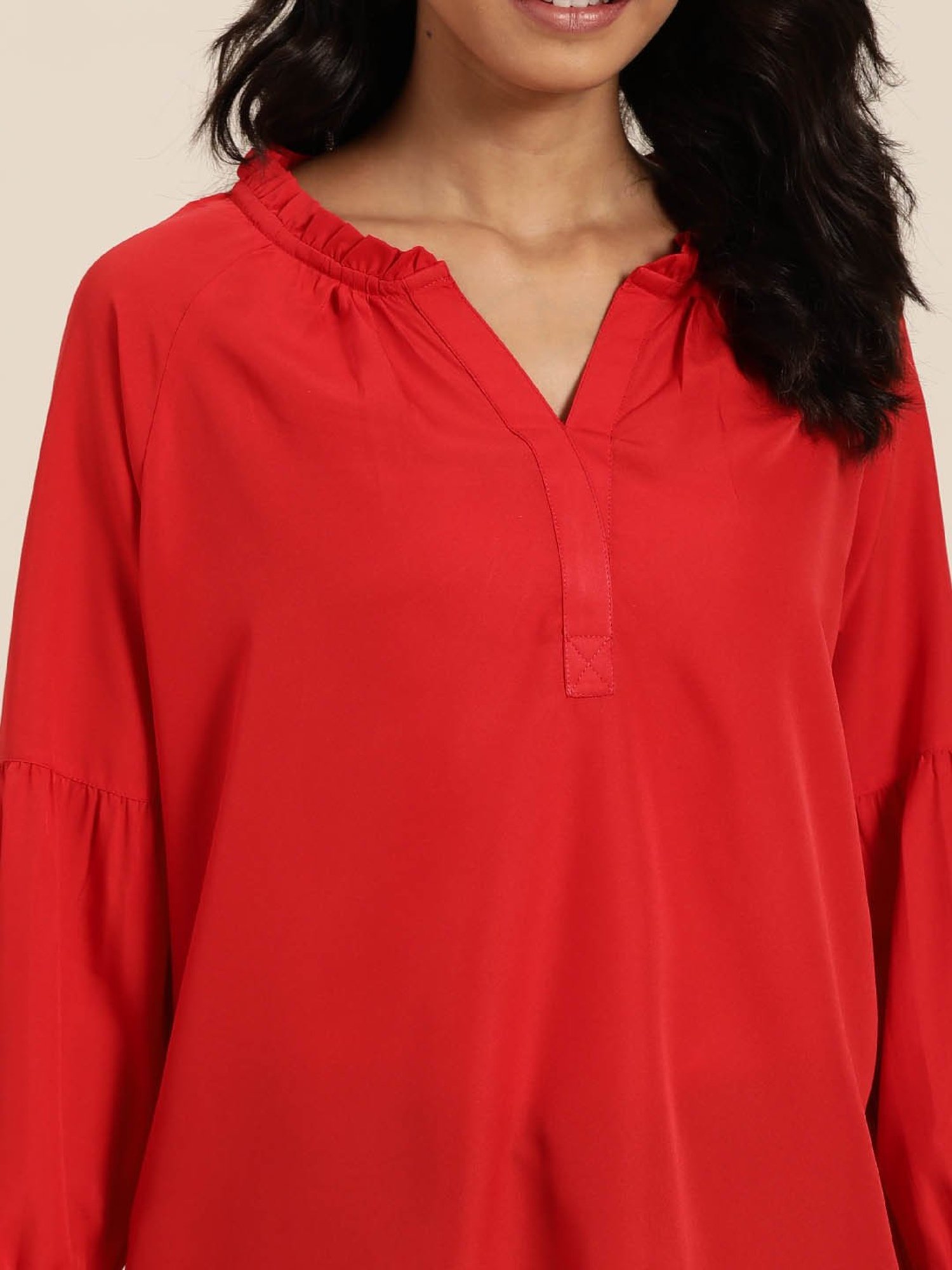 Qurvii Red A-Line Top