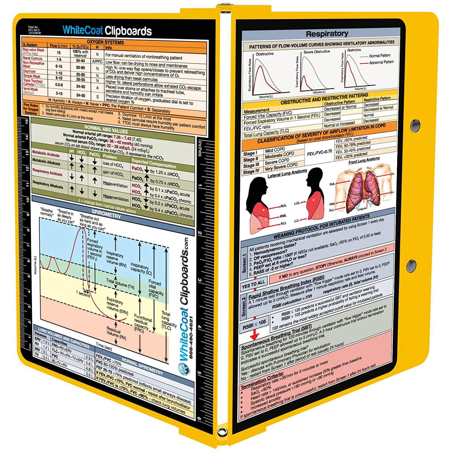 WhiteCoat Clipboard- Yellow - Respiratory Edition