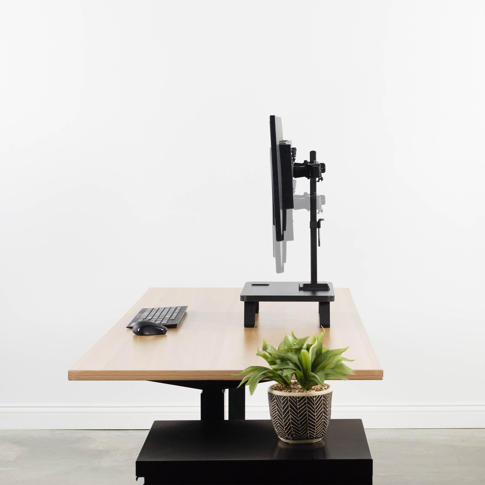 VIVO Black Freestanding Dual Monitor Stand with Riser for 17&rdquo; to 27&rdquo; Screens | Mount with Storage (STAND-V102SF)