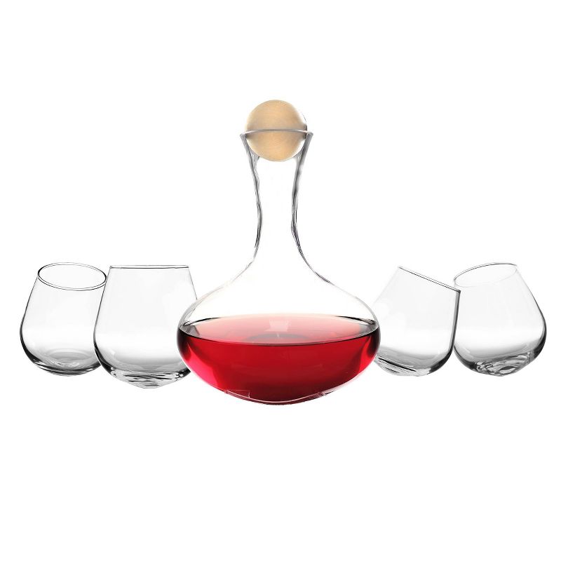 5pc Glass Wine Decanter Set - Cathy's Concepts