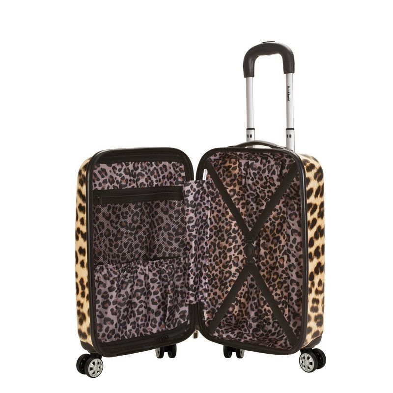 Rockland Leopard 3pc Polycarbonate/ABS Spinner Luggage Set - Leopard