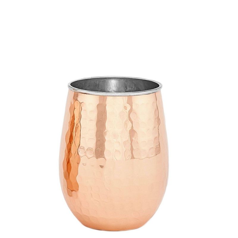 Old Dutch 17oz 2pk Stainless Steel Stemless Wine Glasses Copper