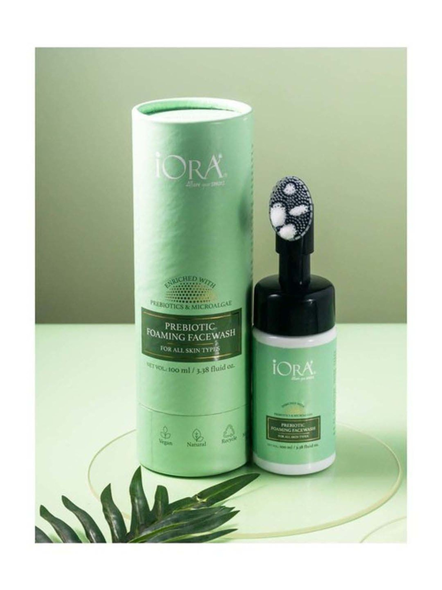 iORA's Prebiotic Foaming Facewash with Silicone Brush - 100 ml