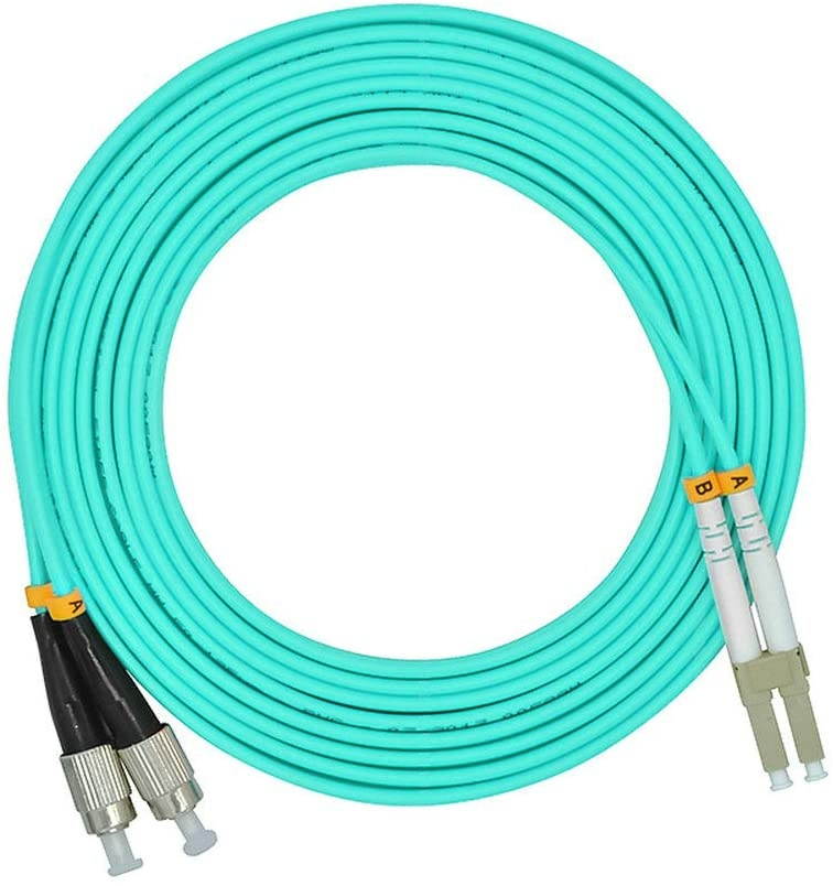 Jeirdus 2Meters 6ft LC to FC Duplex 50/125 10G OM3 Multi-Mode Fiber Optic Cable Jumper Optical Patch Cord LC-FC