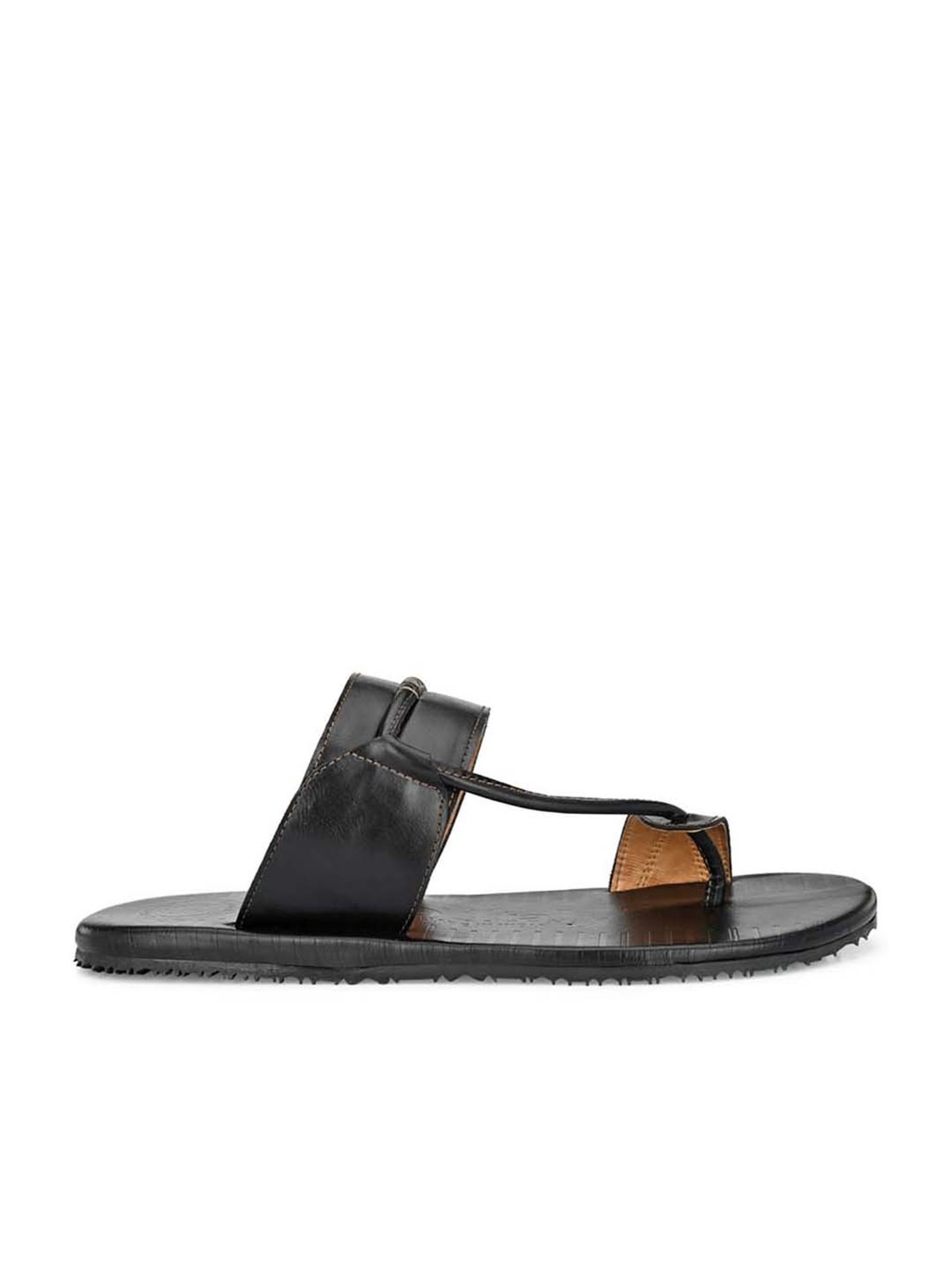 Eego Italy Men's Black Toe Ring Sandals
