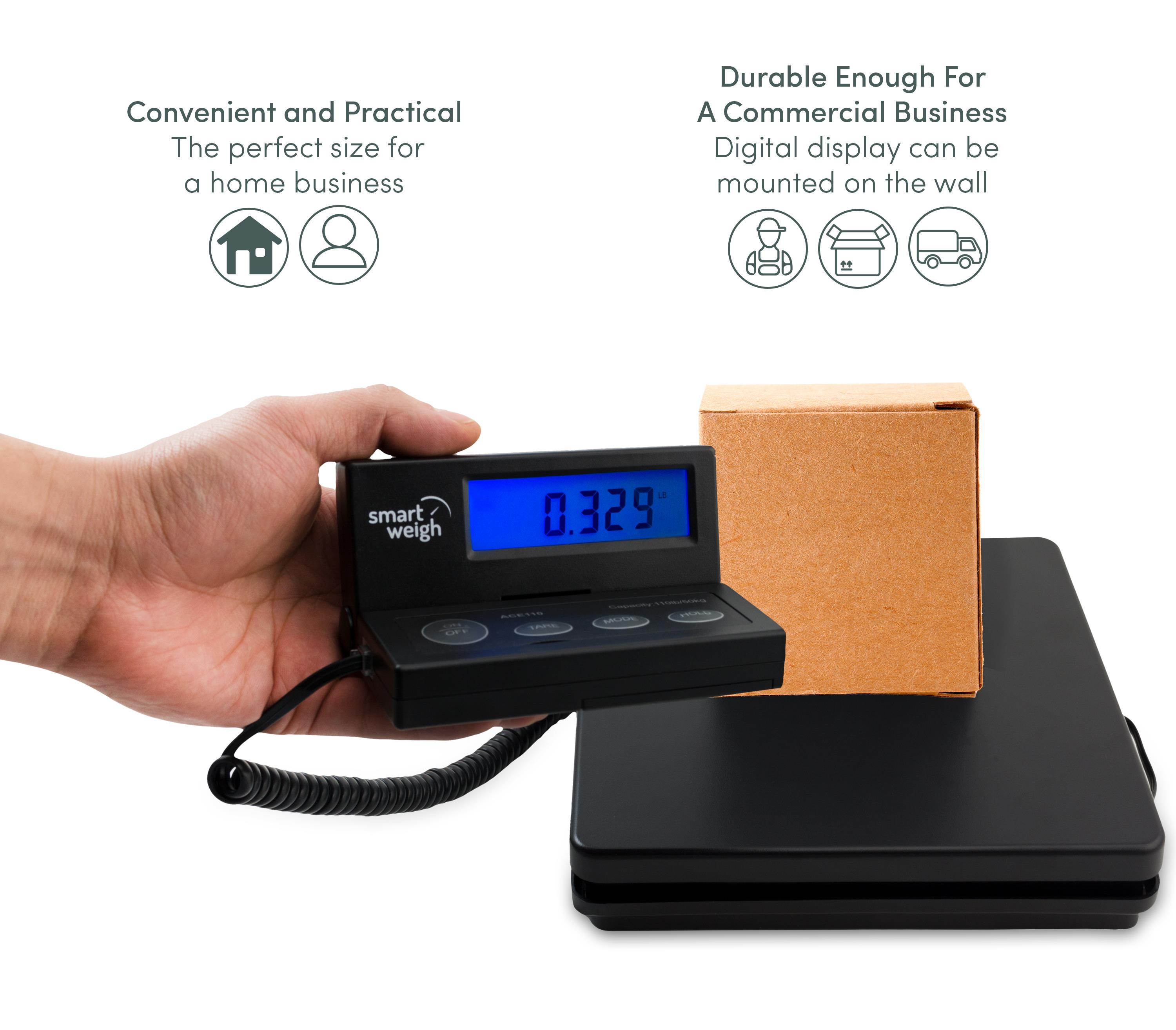 Smart Weigh Digital Shipping Postal Scale (110lb.) with Extendable Cord