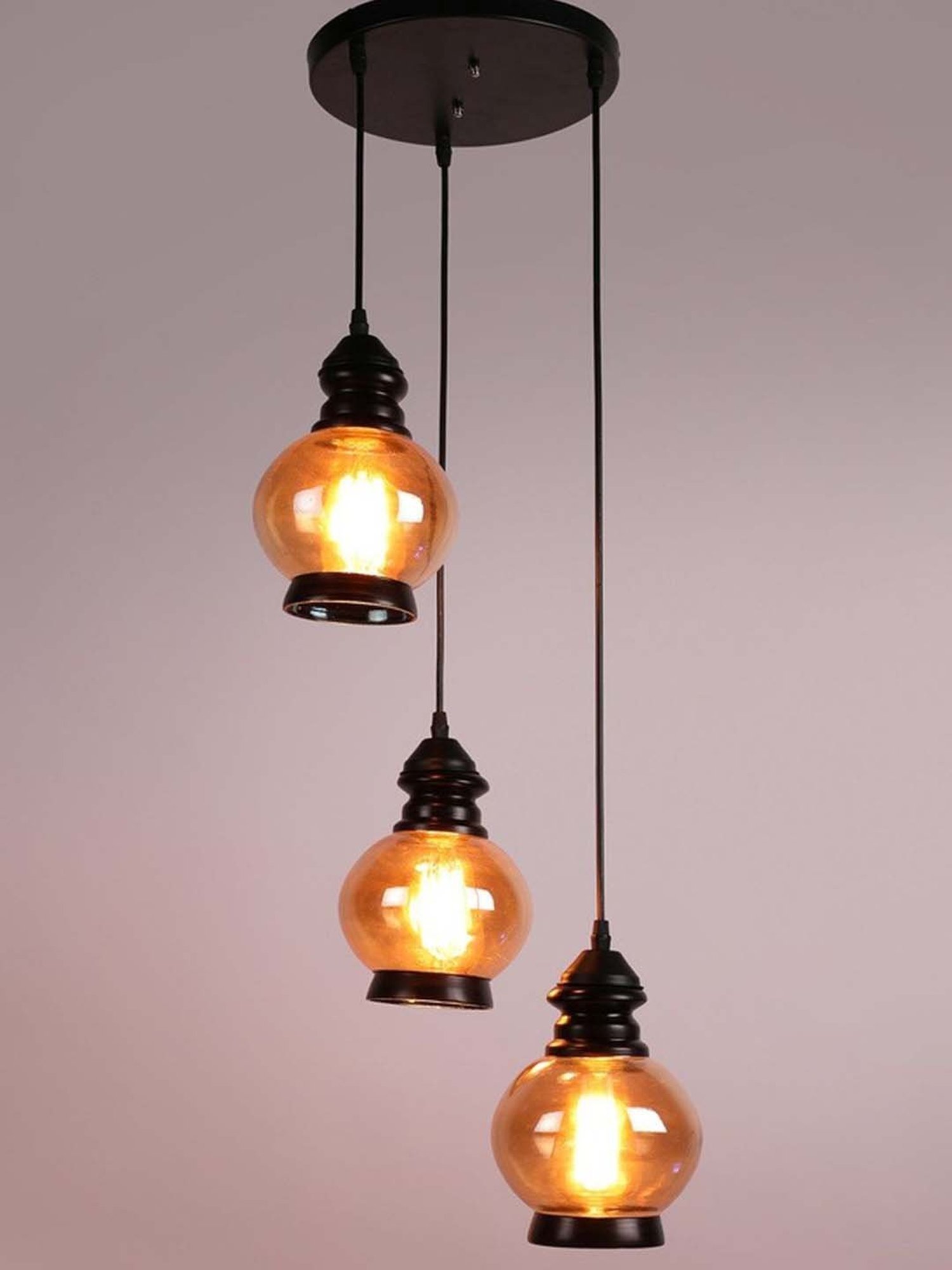 DecorativeRay Copper & Black Hanging Light - Set of 1