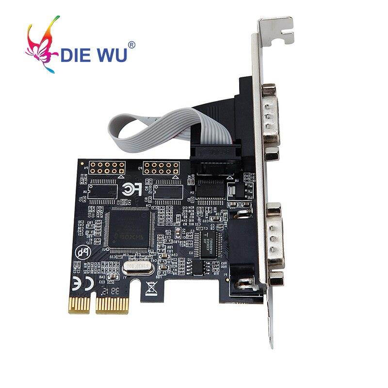 PCI Express I/O card Dual Serial DB9 RS232 COM 2 Ports Controller Adapter riser Card Expansion card TXB068