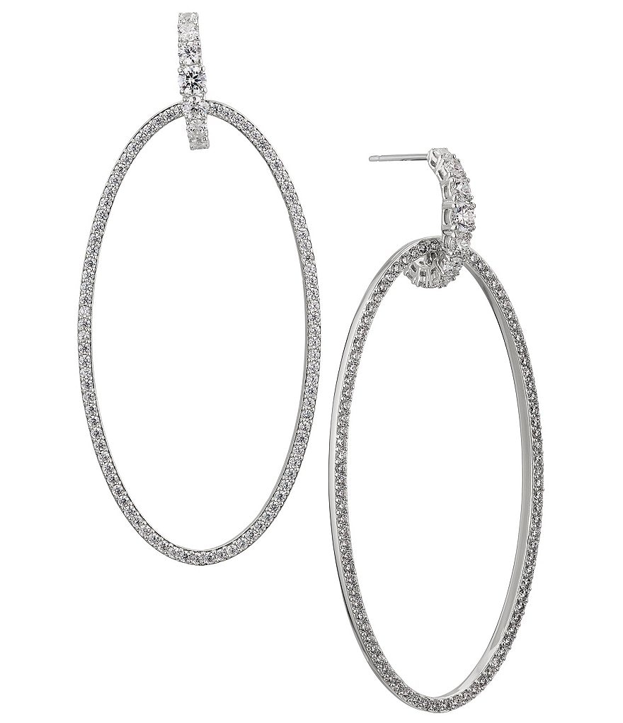 Nadri Frost Frontal Hoop Earrings