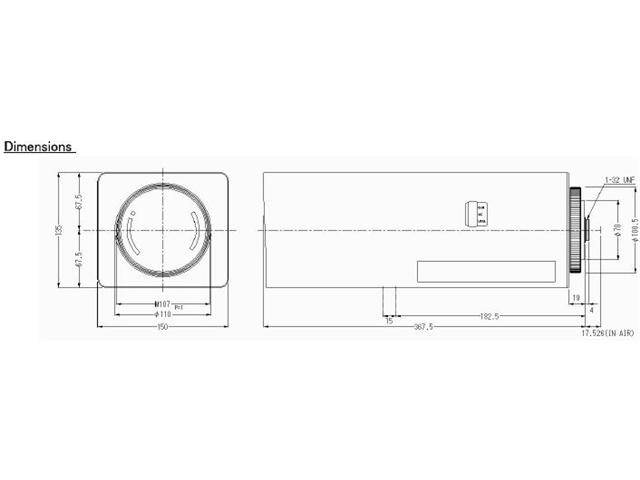 Computar Ganz High Quality CCTV Camera Lens H62Z1235AMSP-MP 1/2" C Mount 12.5-775mm 62X Megapixel Auto Iris Zoom Lens