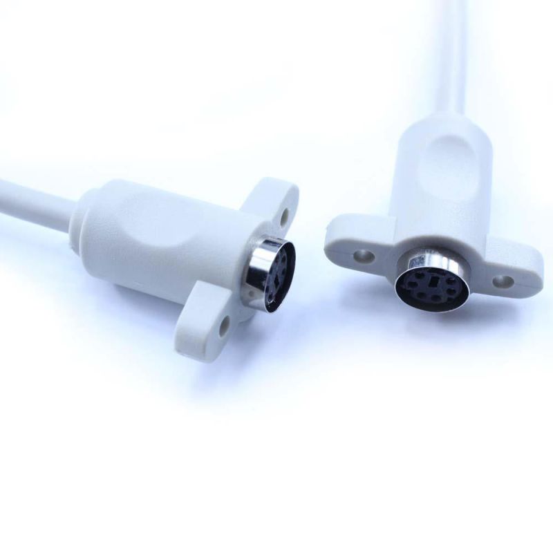 mini din 6p ps2 female socket panel mount cable for keyboard mouse-20cm