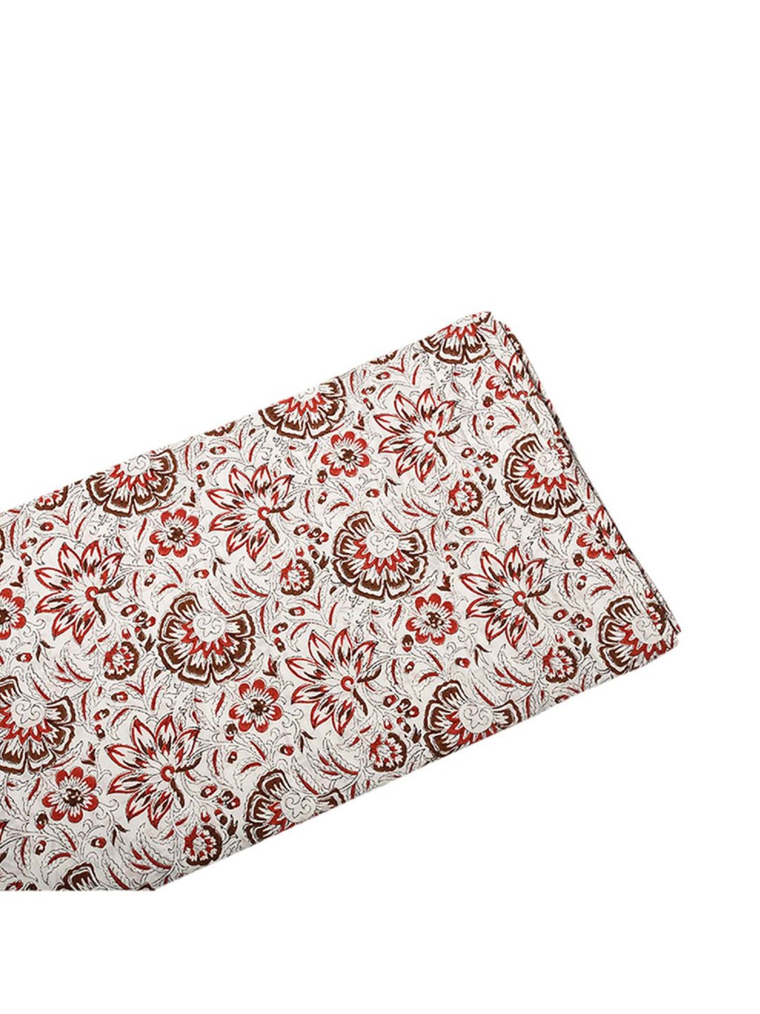 Fanusta Manzhar Off White 200 TC Hand Block Printed Bed Sheet Set