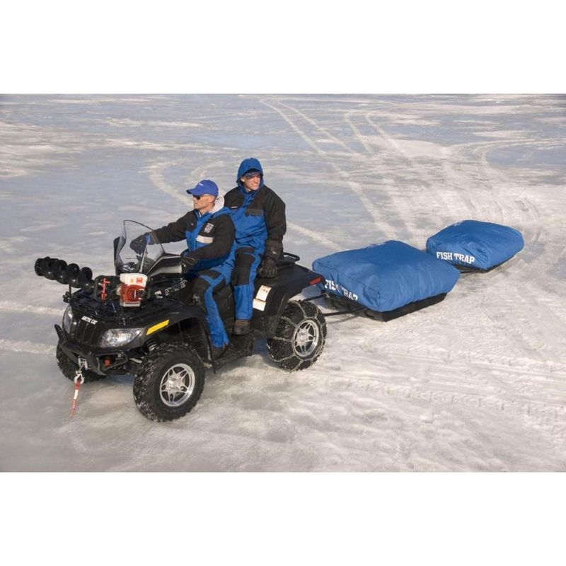 CLAM 8792 Ice Fishing Tent Fish Trap Shelter Travel Cover for Nanook, Nanook XL, Guide, Blazer, or Medium Nordic Sled Models, Blue