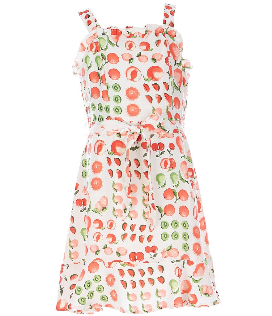 Angie Big Girls 7-14 Stripe Ruffle-Hem Maxi Dress