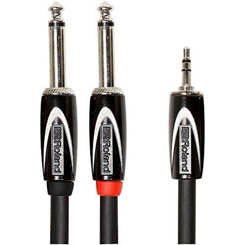 Roland Black Series 3.5mm TRS-Dual 1/4"" Y Interconnect Cable 15ft Black
