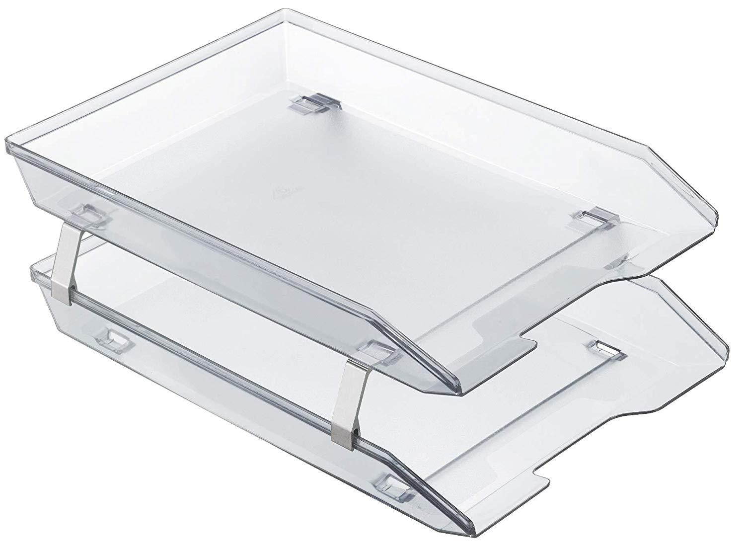 Acrimet Facility 2 Tiers Double Letter Tray Front Load Design (Crystal Color)