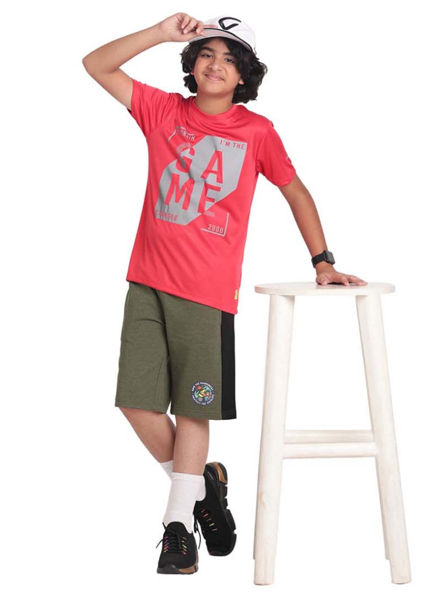 Indian Terrain Kids Red Printed T-Shirt