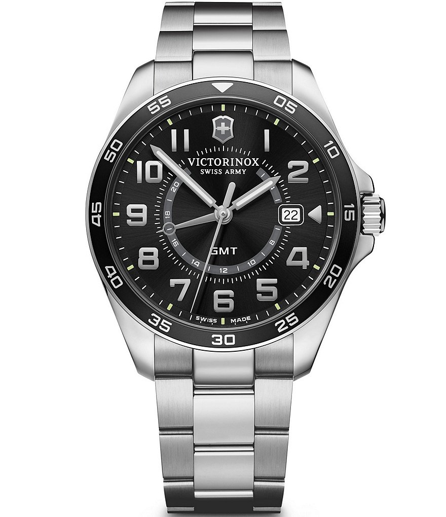 Victorinox Swiss Army FieldForce GMT Stainless Steel Bracelet Watch