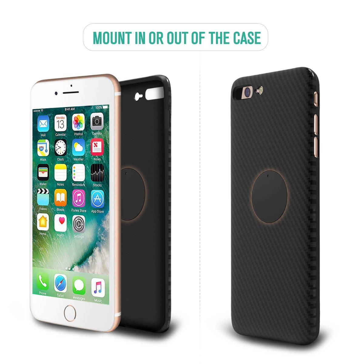 Metal Plates for Magnetic Car Mount,Nekteck Replacement Metal Plates with Strong 3M Adhesive for Magnetic Air Vent Phone Car Mount Holder,GPS Holder, 4 Rectangulars and 4 Rounds, 8 Pack, Black