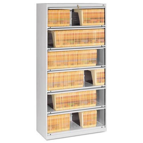 Tennsco Closed Fixed Shelf Lateral File 36w x 16 1/2d x 75 1/4 Light Gray