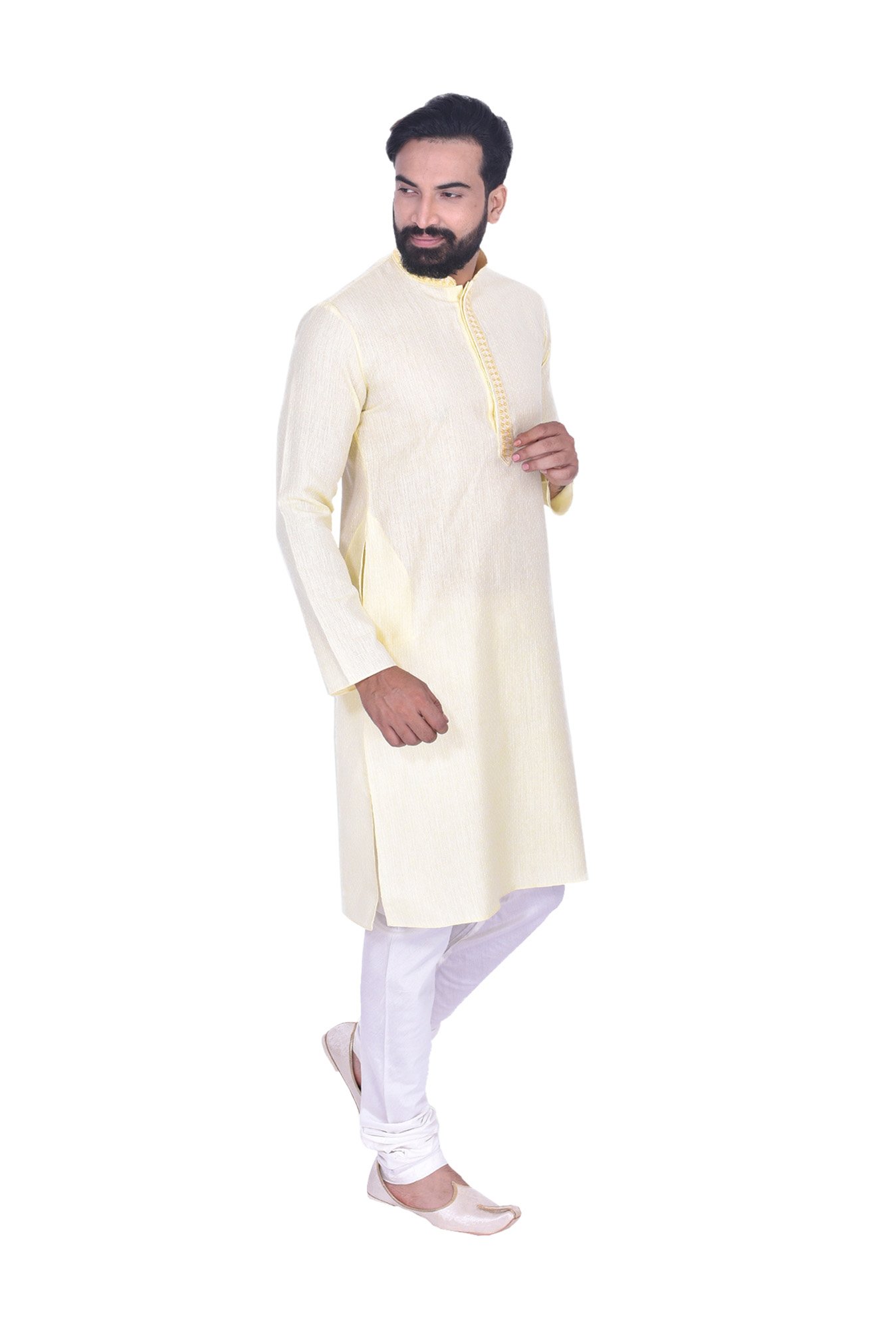 Sanwara White Regular Fit Chikankari Kurta & Churidar Set